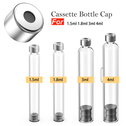 Cassette Vials Cap with Self-Healing Butyl Rubber,8 mm Aluminum Cartridge Cap for 1.5 ml /1.8 ml /3 ml /4 ml Insulin Vial