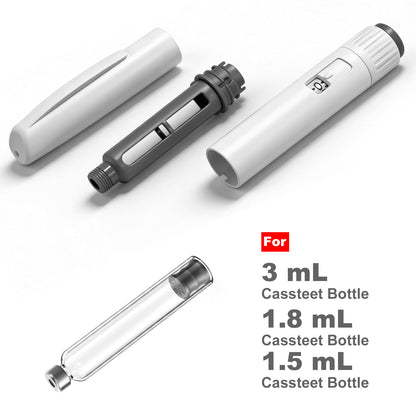 60 Unit Disposable Pen Injector Adjustable Dose Dial,Delivery Pen Compatible with 1.5/1.8/3mL Cartridges,1pcs