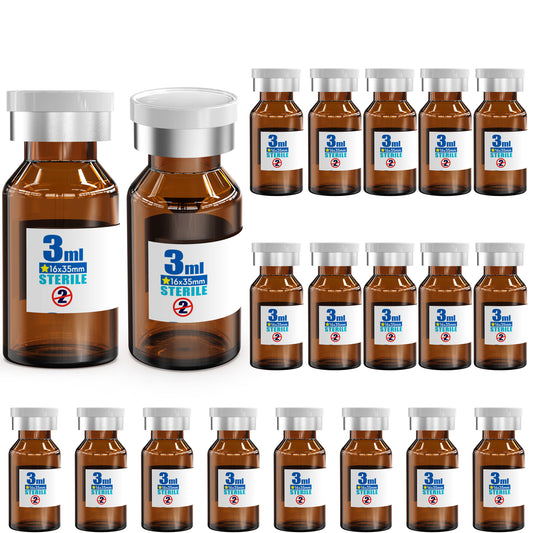 500 pcs 3ml amber vials with rubber stopper and withe aluminum plastics caps,sealed