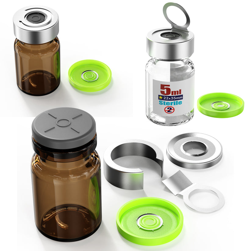 Sterile Empty Vial Sealing with 20mm Self Healing Injection Port and B ...