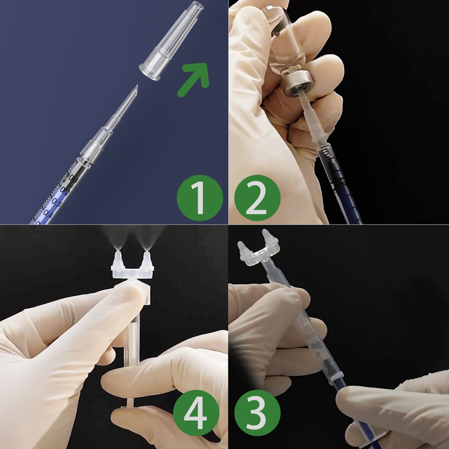 Disposale Atomized Rinse Device ,Sterile Signle-nozzle/Double-nozzle Atomization Device with 1ml Syringe,1pcs