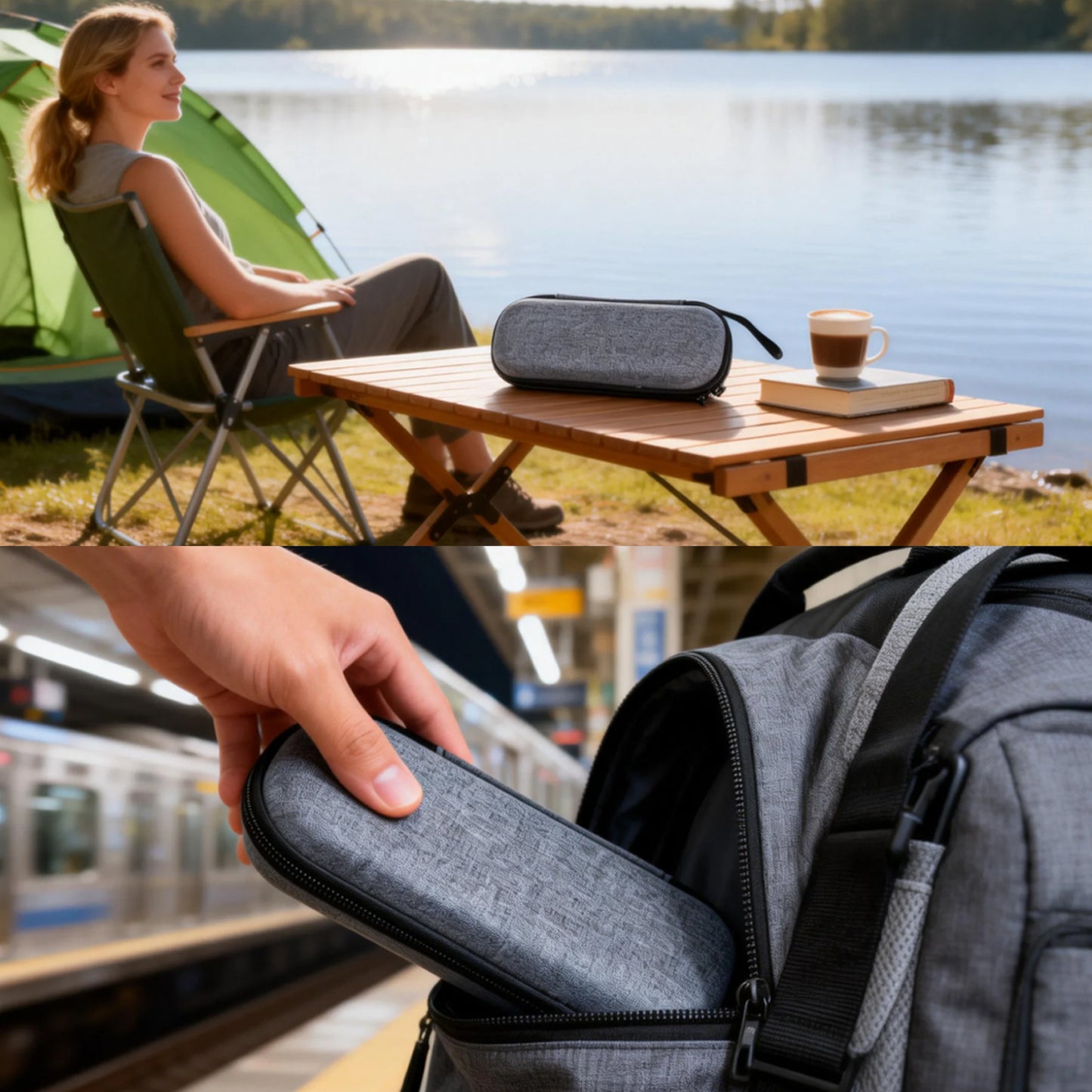 Insulin Pen Cooler Travel Case with 2 Reusable Ice Packs, Medication Insulated Cooler Bag for Insulin Pens and Cartridge Storage, Grey