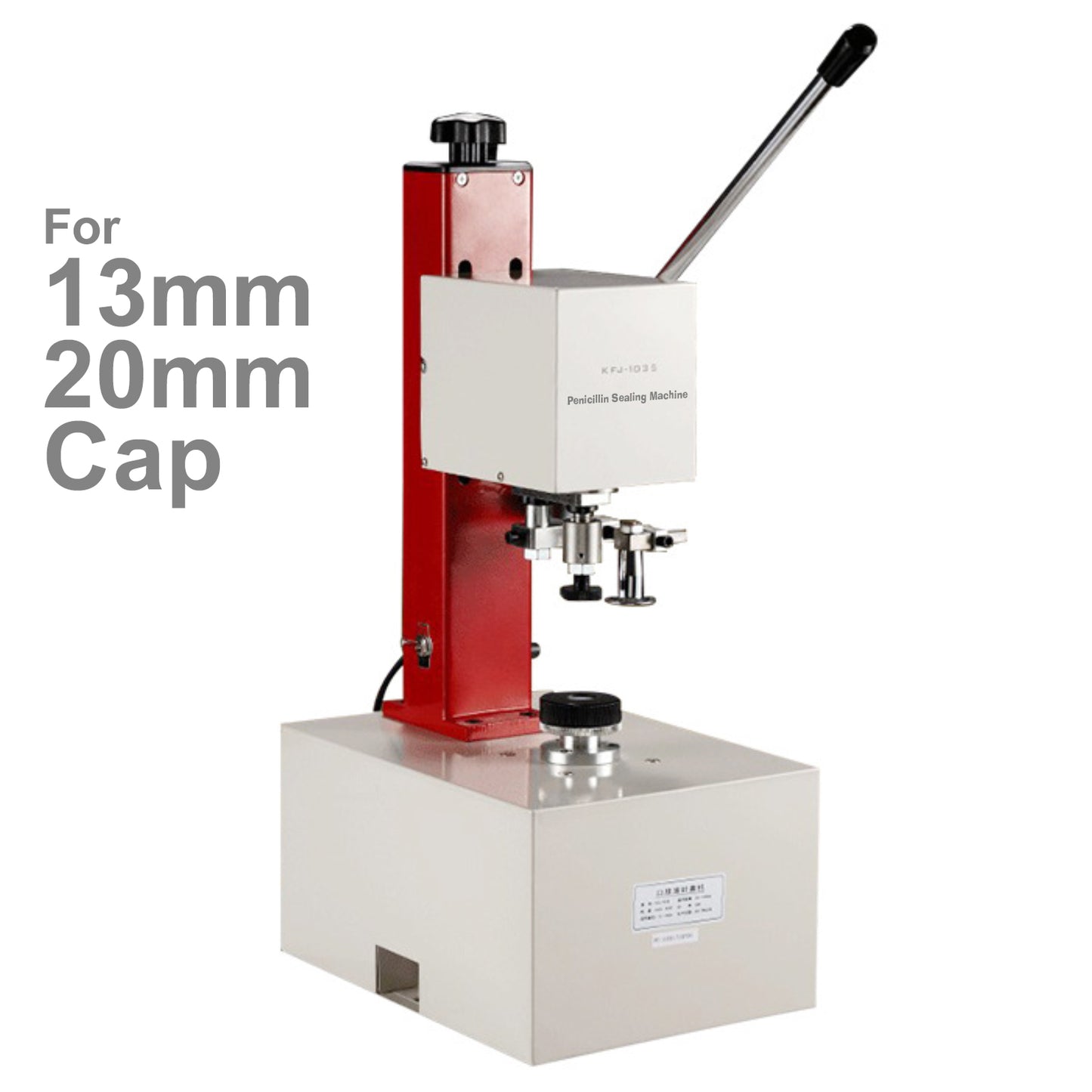 Manual Bottle Capper 220V50HZ Bottle Cap Sealing Machine with Positioning Head - Continuous Switch, Speed Adjustment,Cap Sealing Tool Vial Cap Crimper for Diameter 13-20mm Cap