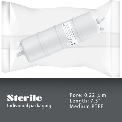 PTFE /PES Capsule Filters with Hose Barb for 1/4" to 3/8" Tube Sterile Filling Bell Filter Pore Size 0.22um Length 2.5" Individual Packaging,1/pk