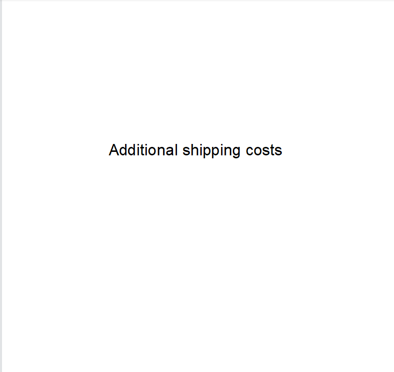 Additional shipping costs