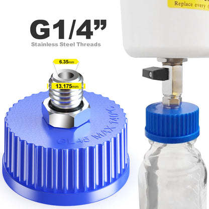 GL45 porous cap spiral cap liquid chromatography waste cap 8/1 4/1 reagent bottle fluid output cap