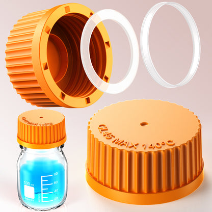 GL45 porous cap spiral cap liquid chromatography waste cap 8/1 4/1 reagent bottle fluid output cap by Ks-Tek