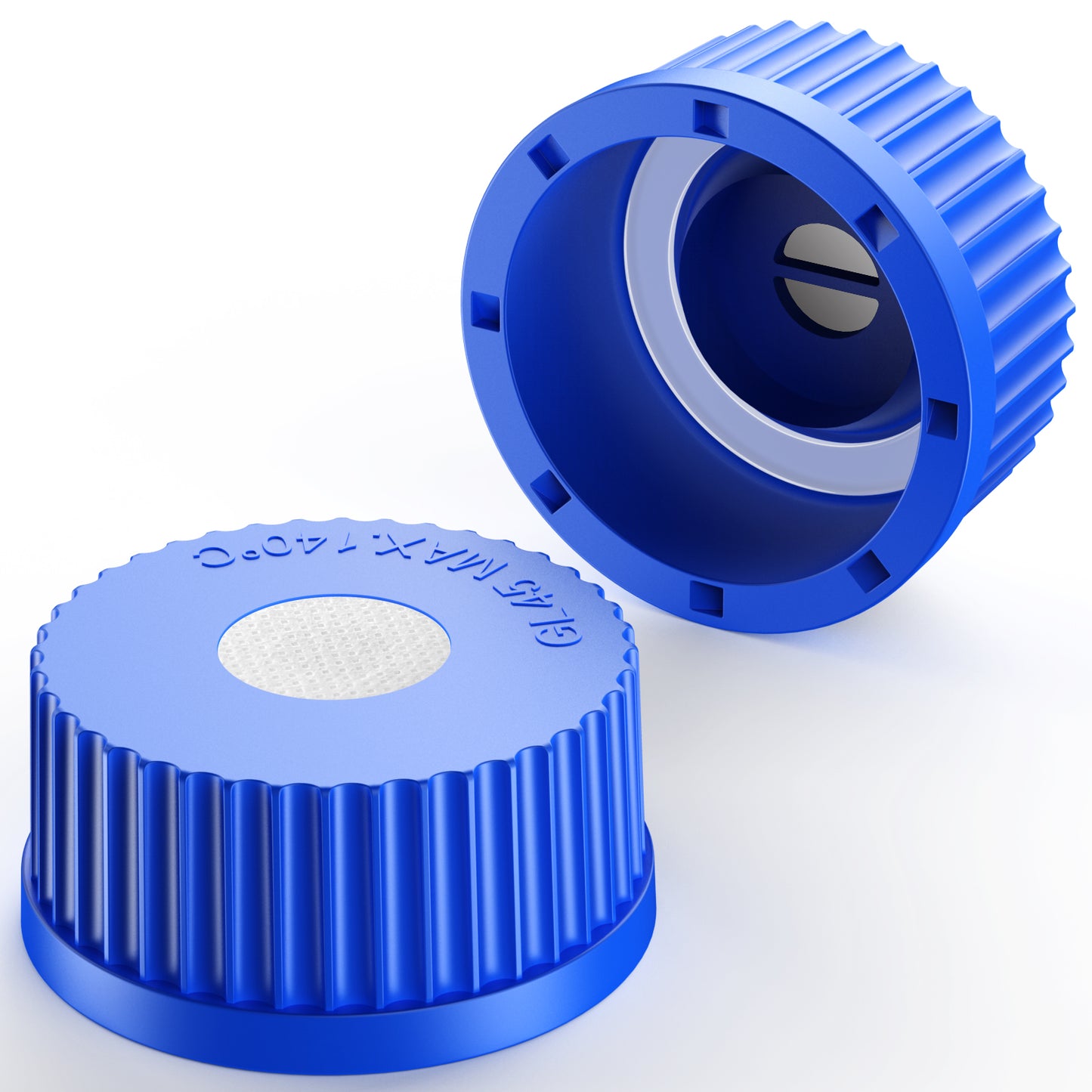 GL45 Screw Cap with 20mm Diameter PTFE membrane for gas filtration ,Blue Liquid Media Cap with Sealing Ring for Lab Media Bottles,2pcs