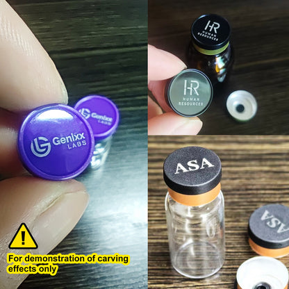 Laser Engraving Flip Off Caps Customised Logo Flip Top Covers Aluminum-Plastic Lids Single Tone Flip Top Seals for Glass Vial 100 pcs