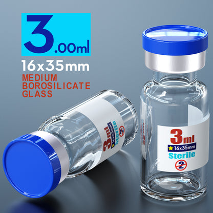 500 pcs 3ml vials with rubber stopper and aluminum plastics caps,sealed
