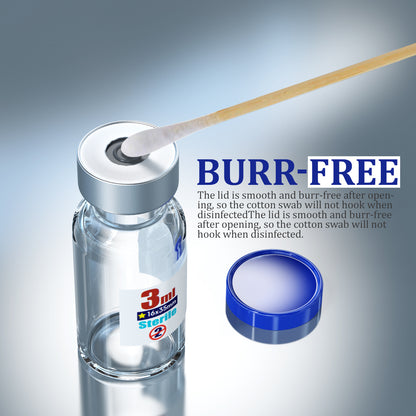 3ml Sterile Empty Lab Vials with Rubber Stopper and Plastic Aluminum Cap ,Have Sealed,Individually Packaged,100pcs