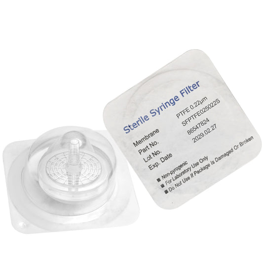 Sterile Syringe Filters,PES/PVDF/PTFE/Nylon Membrane 0.22/0.45μm Pore Size,25mm Diameter,10 Pcs Individually Packed by Ks-Tek