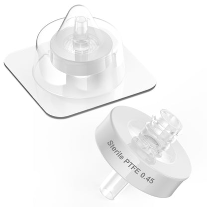 Sterile Syringe Filters,PTFE Membrane 0.45μm Pore Size,13mm Diameter,10/25/50/100 Pcs Individually Packed by Ks-Tek