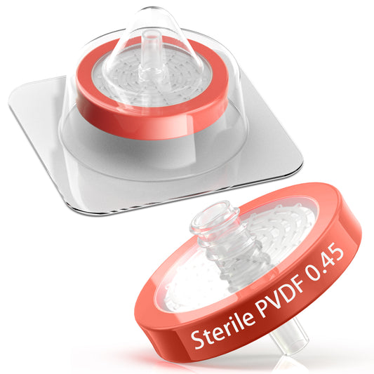 Sterile Filter Hydrophilic PVDF 33mm 0.22um/0.45um Membrane High Throughput Individually Packed,100pcs