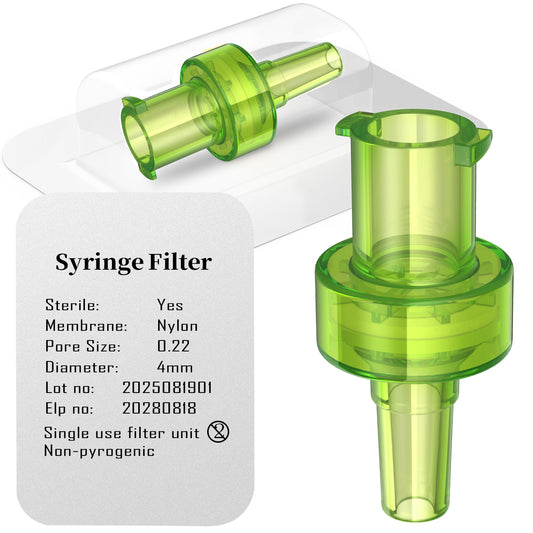 Sterile hydrophilic Syringe Filter,Nylon Membrane 0.22um/0.45μm Pore Size,4mm Diameter,10pcs/25pcs/100 Pcs Individually Packed by Ks-Tek