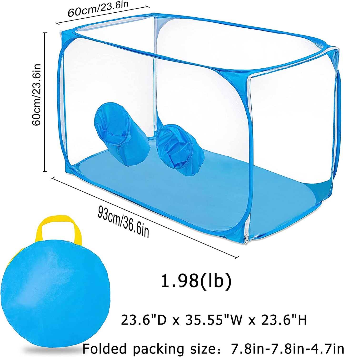 Mushroom Growing Kit,Still Air Box Foldable Mycology Fume Hood Propagation Stations for Spores Horticulture Supplies ,36.6x23.6x23.6inch,Blue