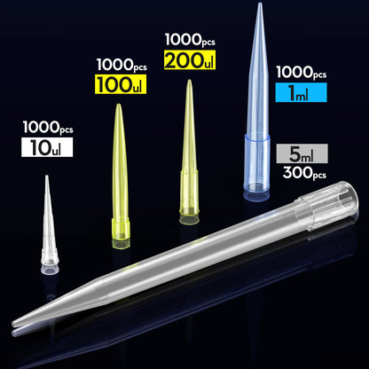 Lab 10ul 100ul 200ul 1000ul 5ml  PP Plastic Pipette Tips For Microbiological Test Pipettor Tips Disposable Pipette Tip by ks-tek
