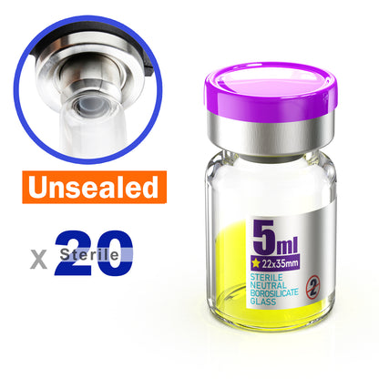 Sterile Glass Vials With Separate Rubber Stopper and Cap Need to Crimped With Pliers sterile Packaged 20pcs