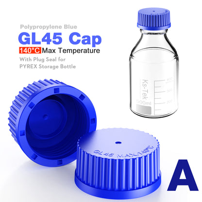 GL45 porous cap spiral cap liquid chromatography waste cap 8/1 4/1 reagent bottle fluid output cap