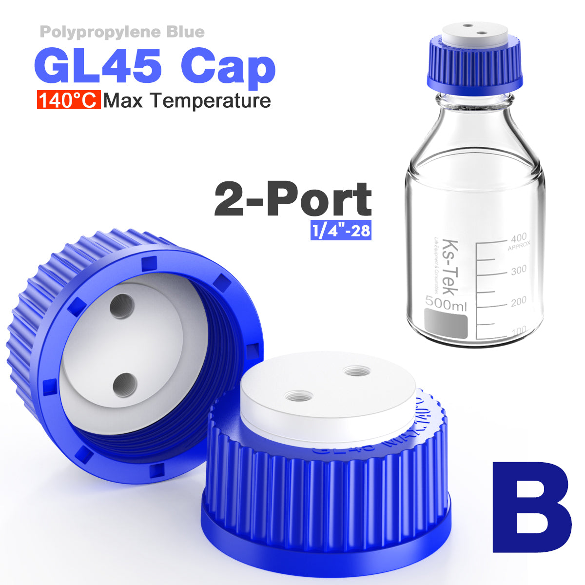 GL45 porous cap spiral cap liquid chromatography waste cap 8/1 4/1 reagent bottle fluid output cap