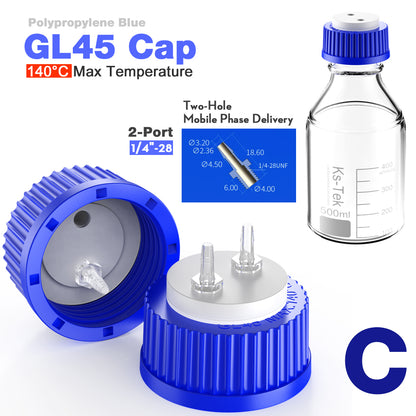 GL45 porous cap spiral cap liquid chromatography waste cap 8/1 4/1 reagent bottle fluid output cap