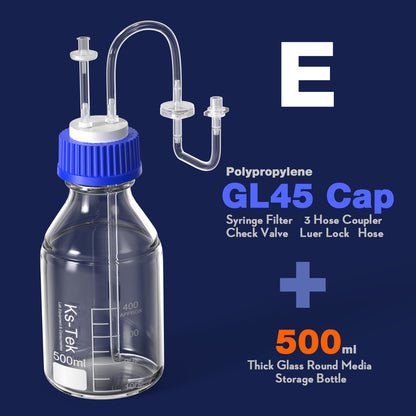 GL45 porous cap spiral cap liquid chromatography waste cap 8/1 4/1 reagent bottle fluid output cap