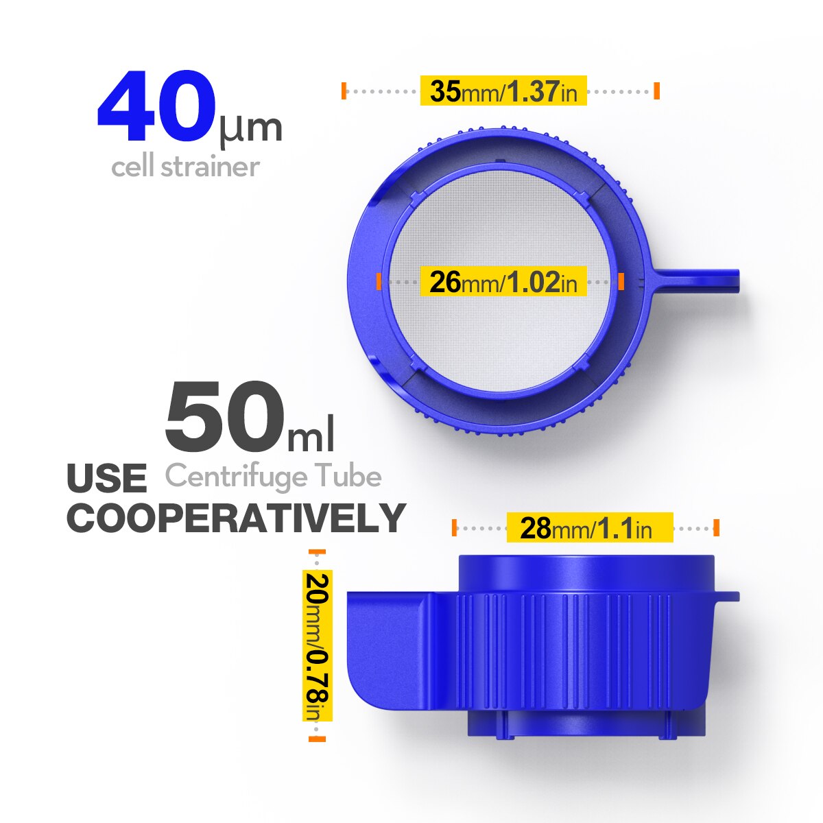 Sterile Cell Strainer, 40/70/100µm, Individually Wrapped, By Ks-Tek