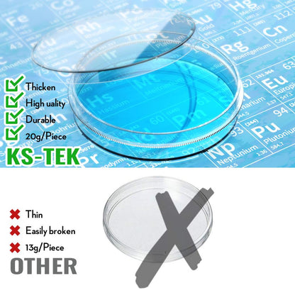 sterile Petri Dish with Lid 100mm, with 2ml Plastic Transfer Pipettes  individual package by Ks-Tek 10/Pack