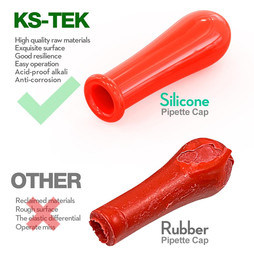 Glass Dropper Pipette color silicone Head Lab Laboratory Equipment 5pcs by Ks-Tek