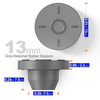 13 butyl Stoppers Mushroom 50 pcs,For Glass Vial and Liquid Culture Jars, Can Be Sterilized by Steam and Repeated Used