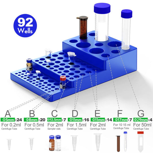 Multifunctional Centrifuge Tube Rack 0.2/0.5/1.5/2/5/10/15/50ml Stepped Test Tube Laboratory Supplies