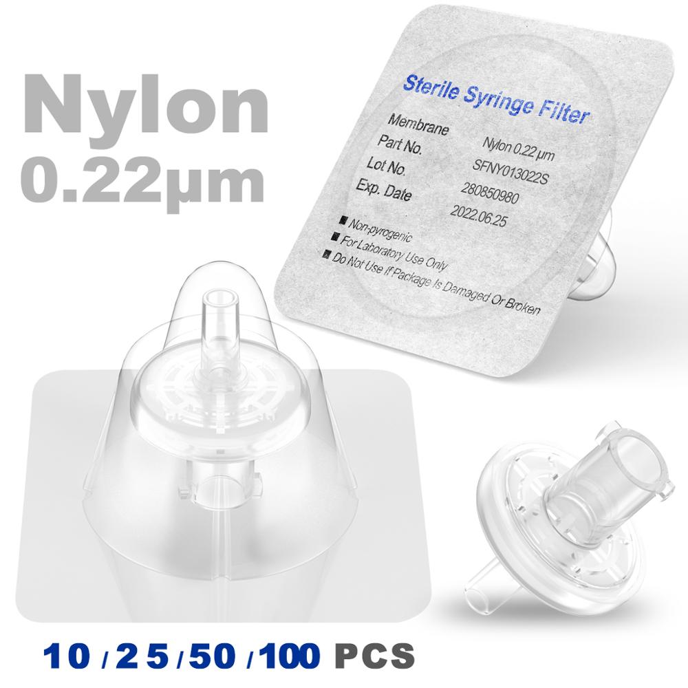 Sterile Syringe Filters,Nylon Membrane 0.22um Pore Size,13mm Diameter,10/25/50/100 Pcs Individually Packed by Ks-Tek