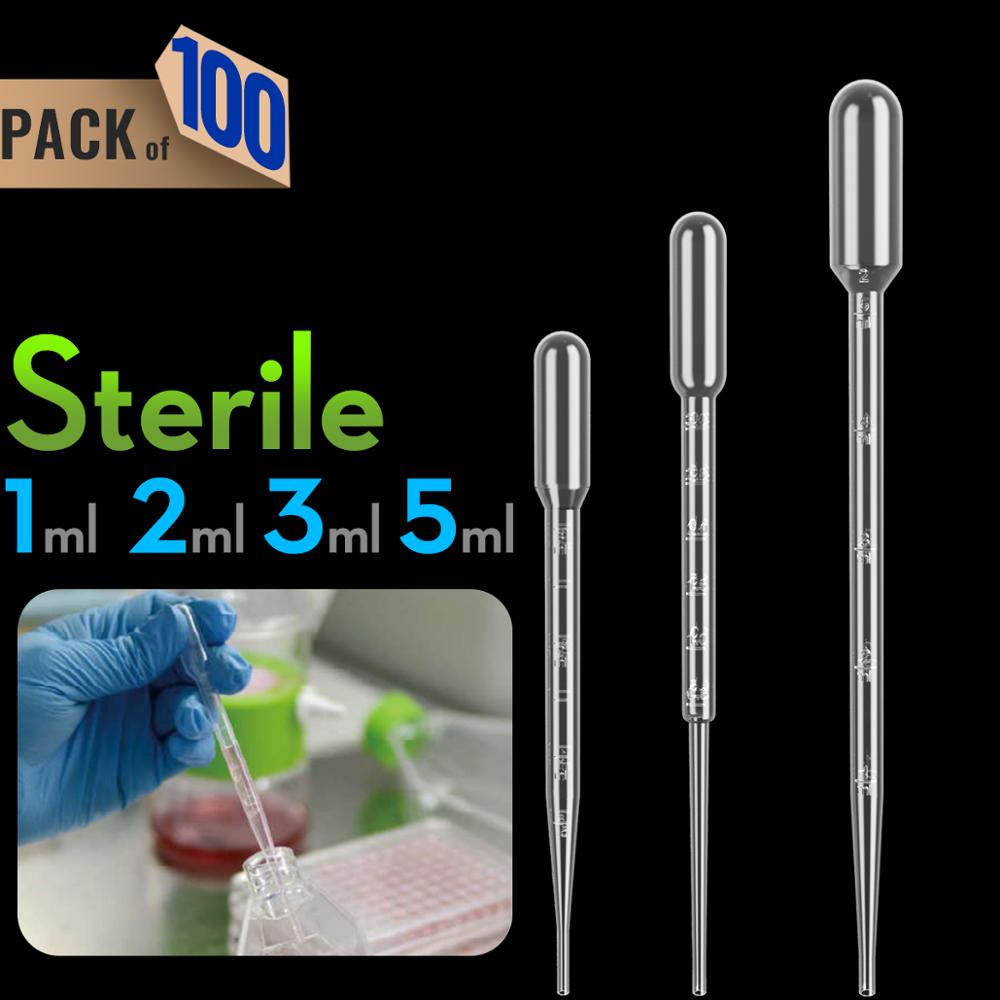 sterile 1/2/3/5ml Plastic Pap Straws Transfer Pipette Essential Oils Pipettes  individual package 100pcs by Ks-Tek