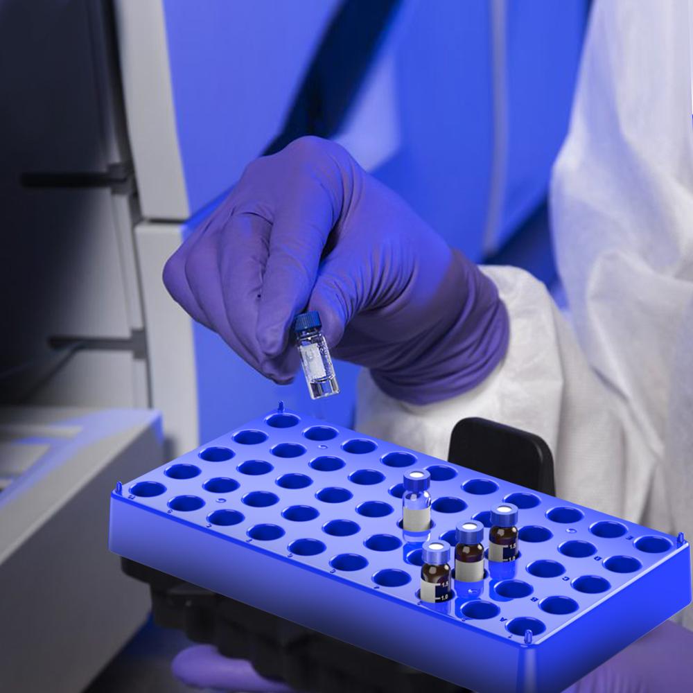 2 Pack Plastc Vial Rack 50 Holds Diameter 12mm 1.5/2ml Vials Centrifug ...