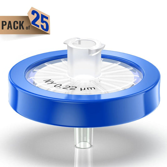 Syringe Filters,Nylon Membrane 0.22μm Pore Size,25mm Diameter,25 Pcs by Ks-Tek