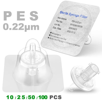 Sterile Syringe Filters,PES Membrane 0.22μm Pore Size,13mm Diameter,10/25/50/100 Pcs Individually Packed by Ks-Tek