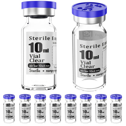 Ks-Tek Sterile Empty Vials with Self Healing Injection Port,with Flip Off Aluminum Cap,Sterile Package