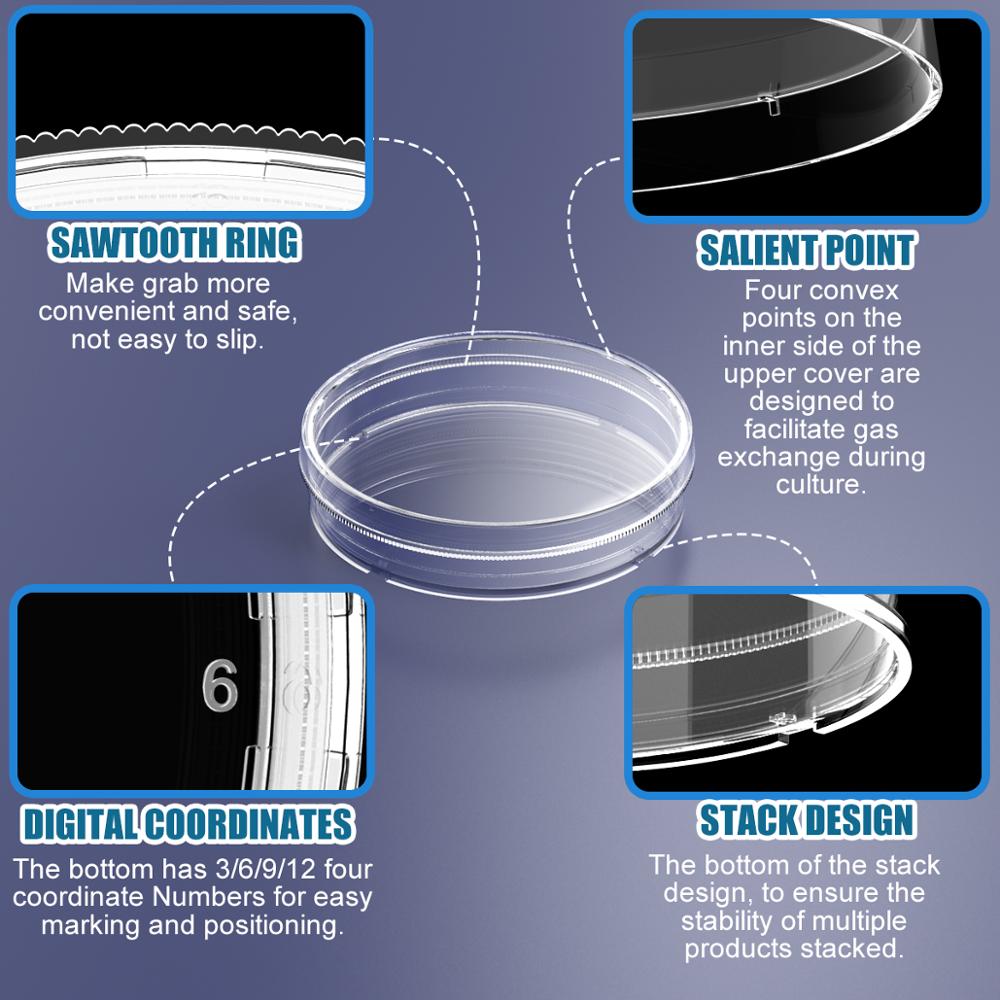 sterile Petri Dish with Lid 100mm, with 2ml Plastic Transfer Pipettes  individual package by Ks-Tek 10/Pack