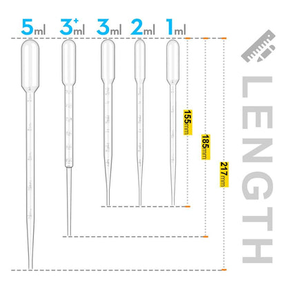 sterile 1/2/3/5ml Plastic Pap Straws Transfer Pipette Essential Oils Pipettes  individual package 100pcs by Ks-Tek