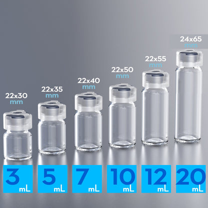 penicillin bottle glass bottle with rubber stopper and anti-sheft clasp 3ml, 5ml, 7ml,10ml, 15ml, 20ml,25ml,30ml  jars