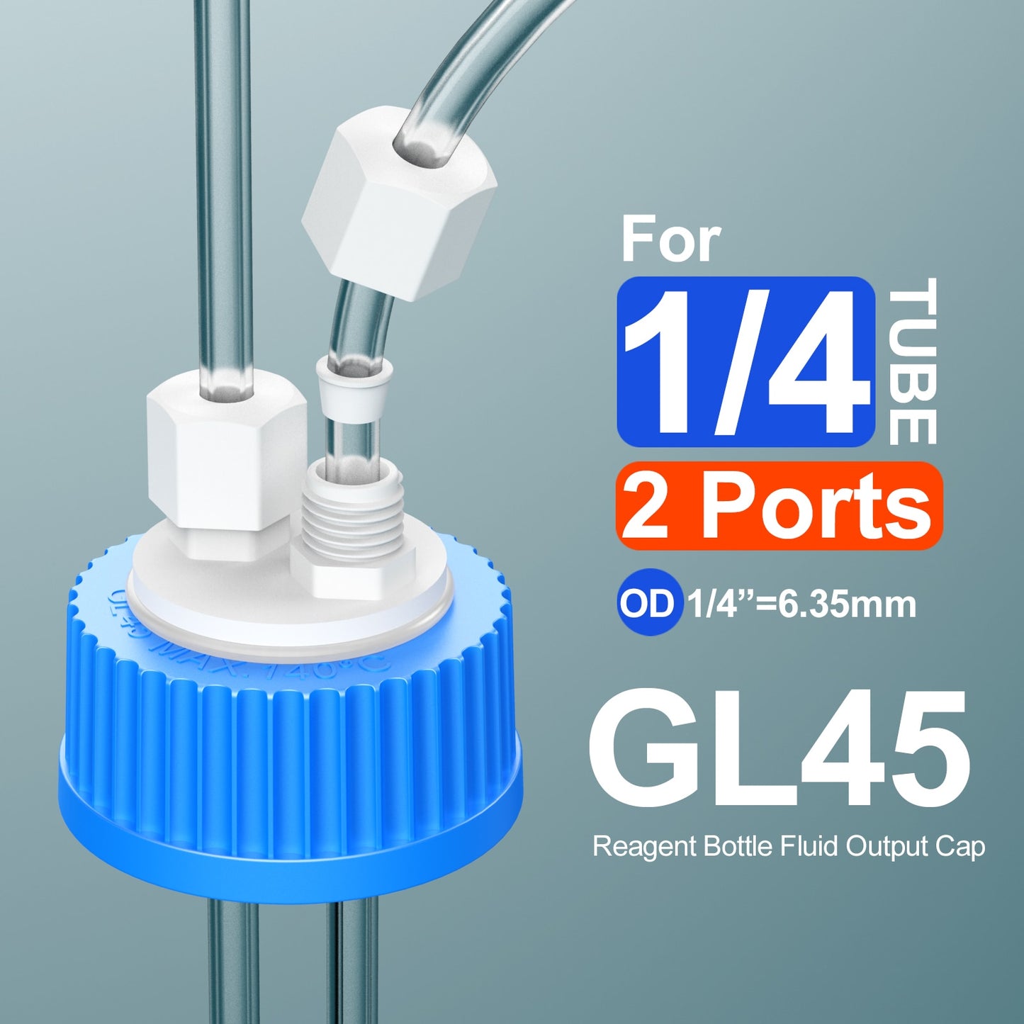 GL45 porous cap spiral cap liquid chromatography waste cap 8/1 4/1 reagent bottle fluid output cap