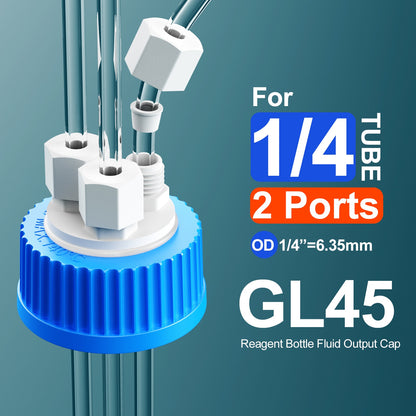 GL45 porous cap spiral cap liquid chromatography waste cap 8/1 4/1 reagent bottle fluid output cap