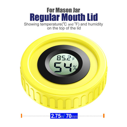 Airtight Mason Jar Lids Built-In Stash Hygrometer Herb Curing monitor fits all Ball Wide Mouth Mason Jars