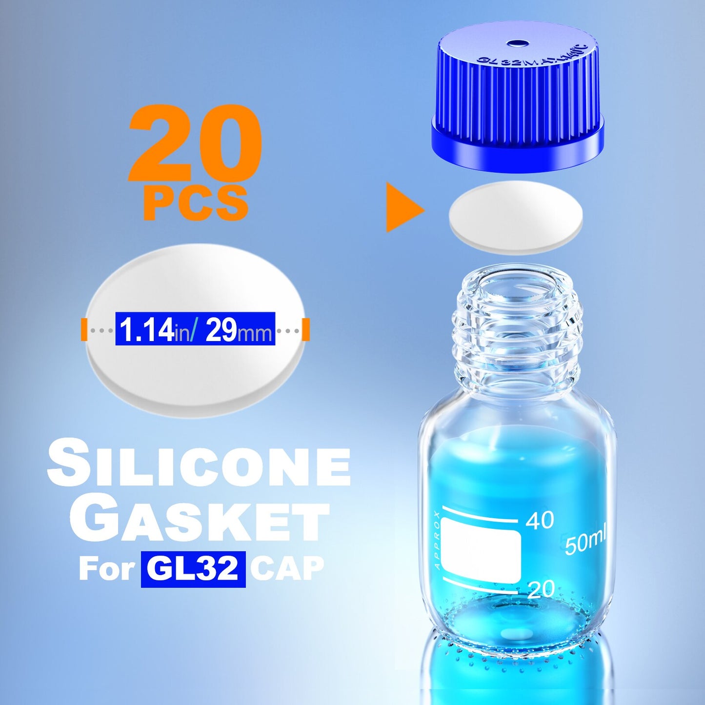 Ks-Tek GL80 GL45 GL25 GL32 Silicone Septa PTFE Faced Silicone Septa For GL CAP