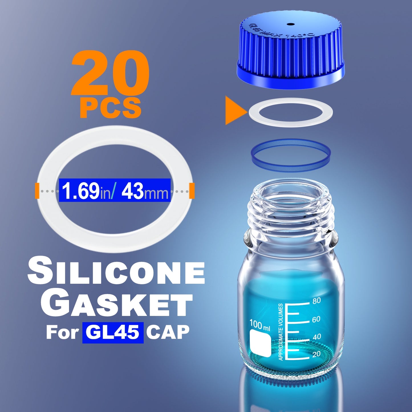 Ks-Tek GL80 GL45 GL25 GL32 Silicone Septa PTFE Faced Silicone Septa For GL CAP