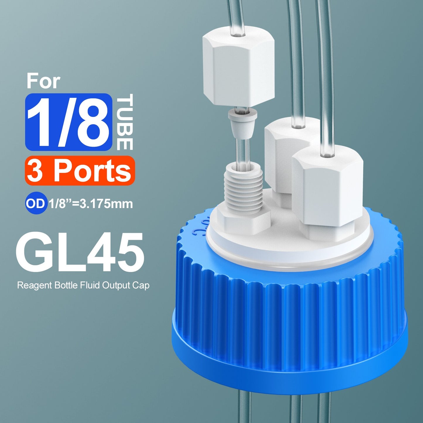 GL45 porous cap spiral cap liquid chromatography waste cap 8/1 4/1 reagent bottle fluid output cap