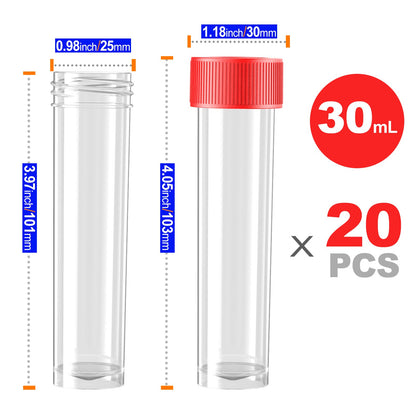 10mL Transport Tube with Attached Red Screw Cap ,with Recess for Swab ,Round Bottom,RNase,DNase & pyrogen Free(50pcs)