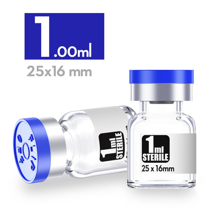 Ks-Tek Sterile Empty Vials with Self Healing Injection Port,with Flip Off Aluminum Cap,Sterile Package