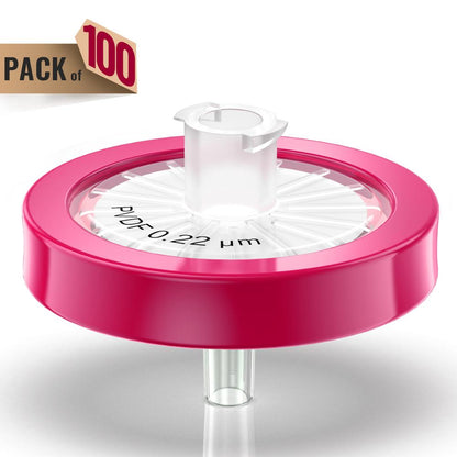 Syringe Filters,PVDF Membrane 0.22μm Pore Size,25mm Diameter,100 Pcs by Ks-Tek